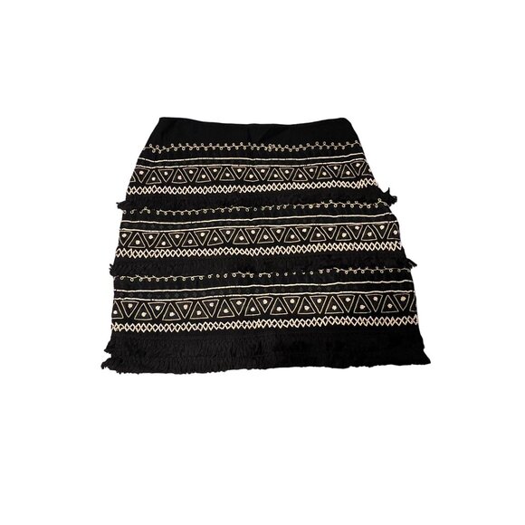 ANTHROPOLOGIE Chloe Oliver FRINGE BEADED SKIRT Women's Size Small New with Tags - Picture 4 of 13